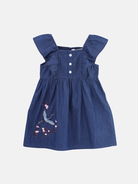 

Beebay Girls Blue Solid Fit and Flare Dress