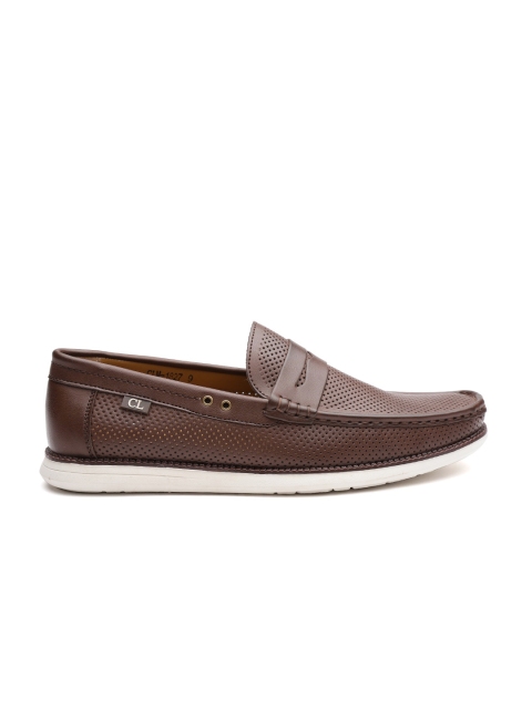 

Carlton London Men Brown Perforated Loafers