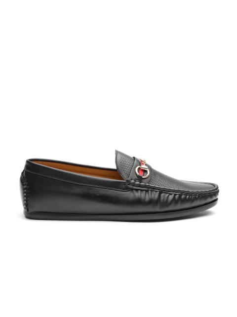 

Carlton London Men Black Textured Loafers