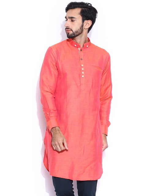 

Manyavar Men Orange Straight Kurta