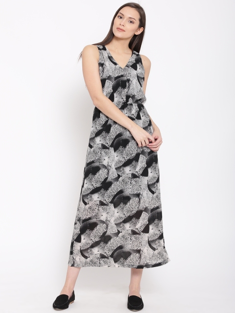 

Vero Moda Black & Grey Printed Maxi Dress