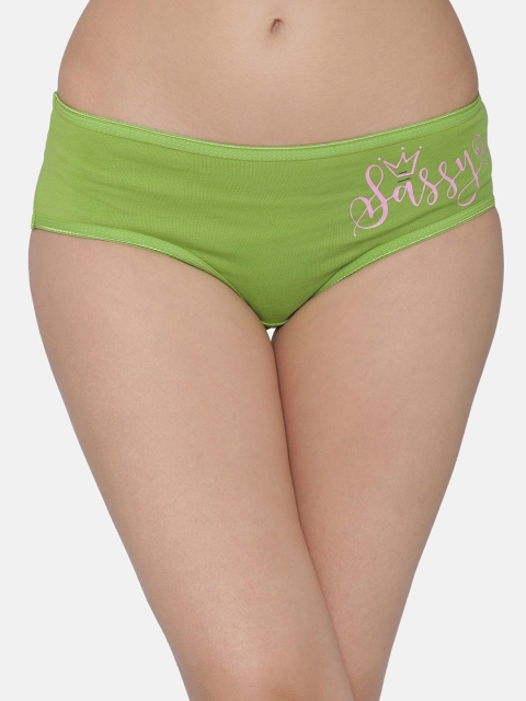 

Clovia Women Green Solid Hipster Brief PN3142P11