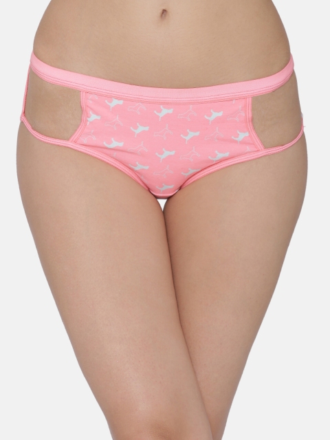 

Clovia Women Peach-coloured Printed Hipster Brief PN3164P16XL