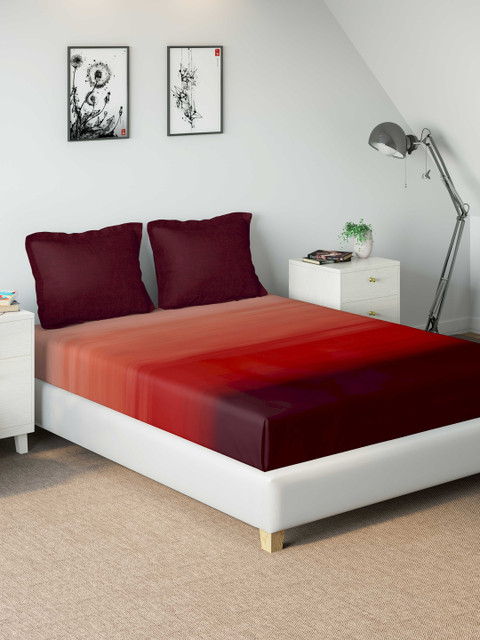 

DDecor Multicoloured Striped 210 TC Cotton 1 Single Bedsheet with 2 Pillow Covers, Multi