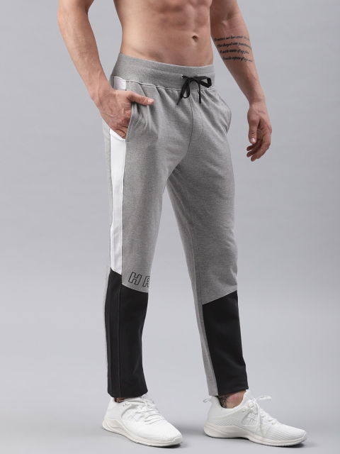 

HRX by Hrithik Roshan Grey & Green Colourblocked Track Pants