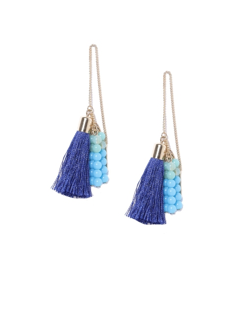 

OOMPH Gold-Toned & Blue Contemporary Drop Earrings