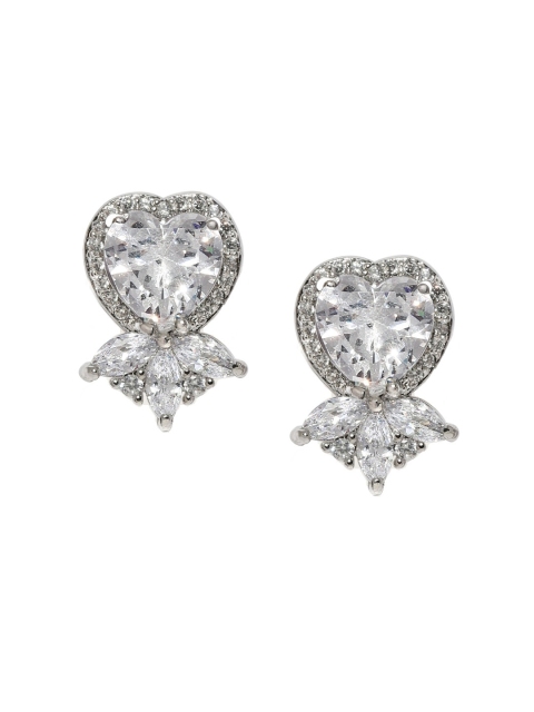 

OOMPH Silver-Toned Heart Shaped Studs