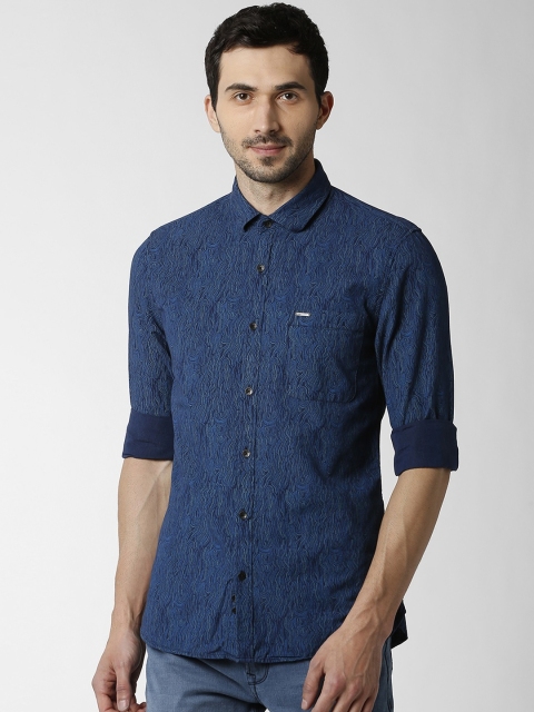 

Peter England Casuals Men Blue Slim Fit Printed Casual Shirt