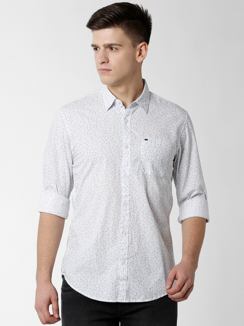 

Peter England Casuals Men White Slim Fit Printed Casual Shirt