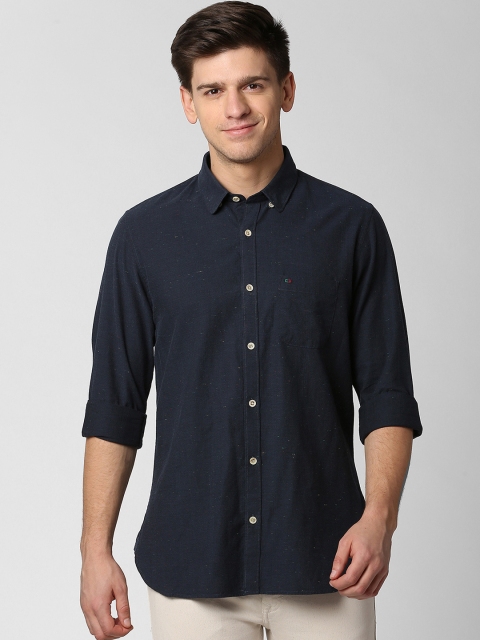 

Peter England Casuals Men Navy Blue Slim Fit Self Design Casual Shirt