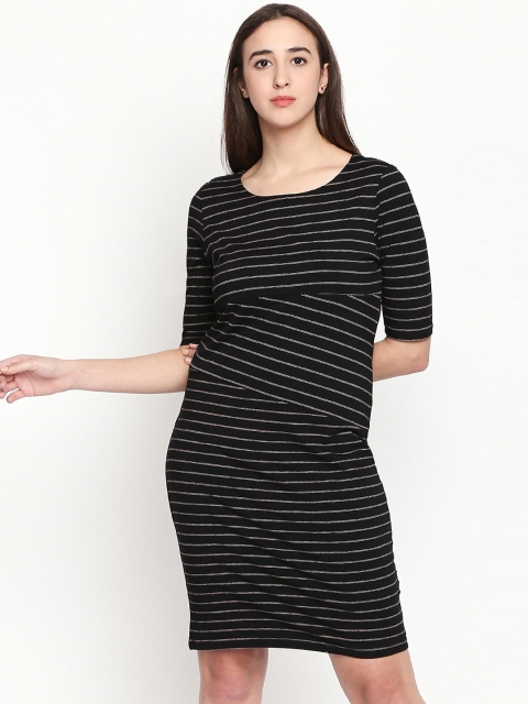 

Annabelle by Pantaloons Women Black Printed Sheath Dress