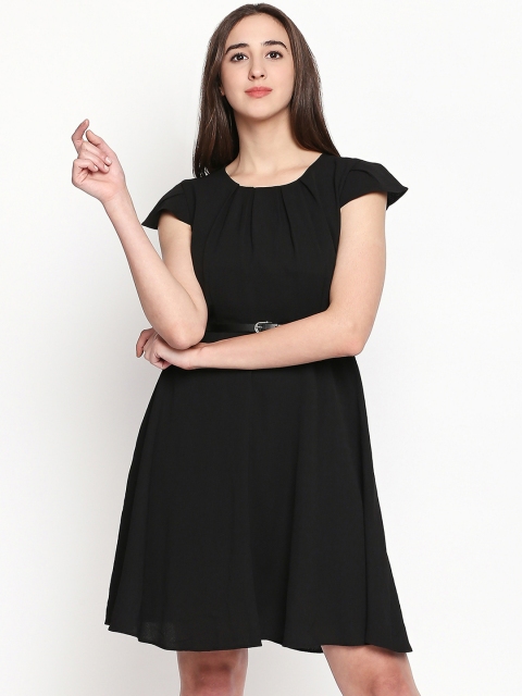 

Annabelle by Pantaloons Women Black Solid Fit and Flare Dress