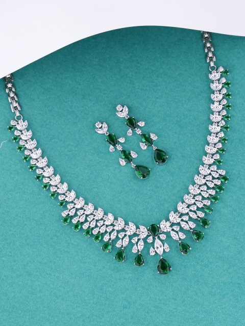 

Tistabene Rhodium-Plated Embellished Jewellery Set, Silver