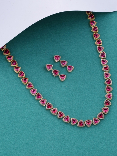 

Tistabene Gold-Plated & Red Embellished Jewellery Set