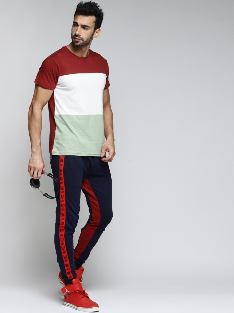 

Difference of Opinion Men Navy Blue Solid Straight-Fit Joggers