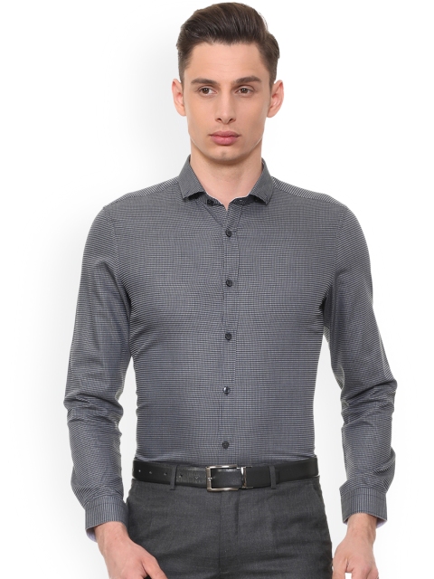 

Louis Philippe Men Black Slim Fit Self Design Formal Shirt