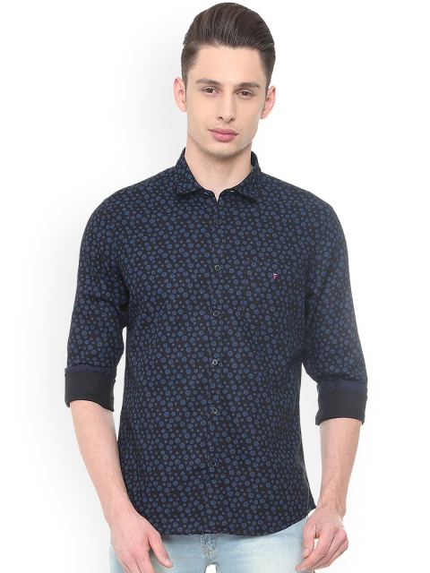 

Louis Philippe Men Black & Navy Slim Fit Printed Casual Shirt
