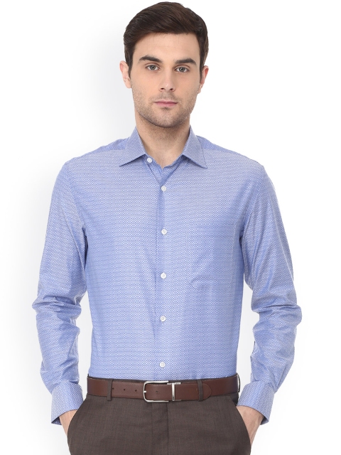 

Louis Philippe Men Blue Regular Fit Printed Formal Shirt
