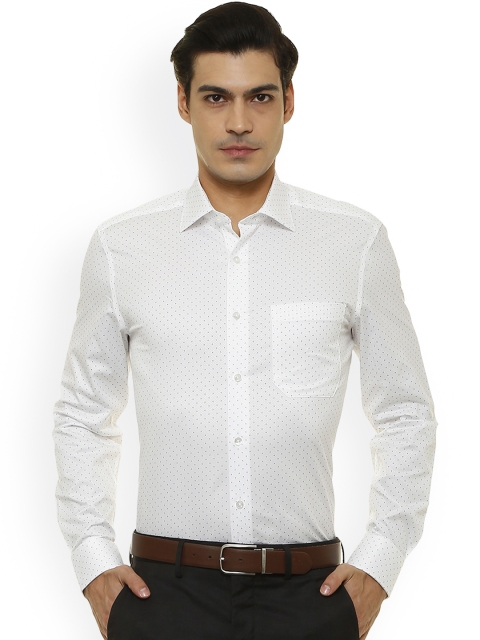 

Louis Philippe Men White Regular Fit Printed Formal Shirt