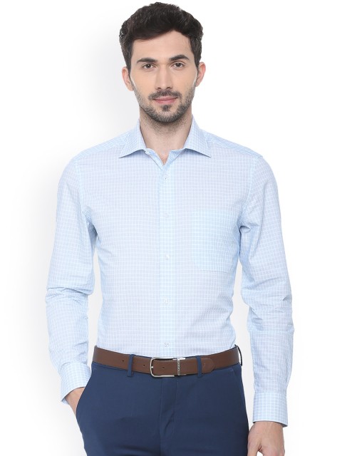 

Louis Philippe Men Blue Regular Fit Checked Formal Shirt