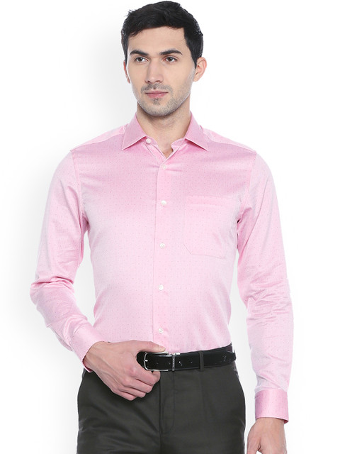 

Louis Philippe Men Pink Regular Fit Self Design Formal Shirt
