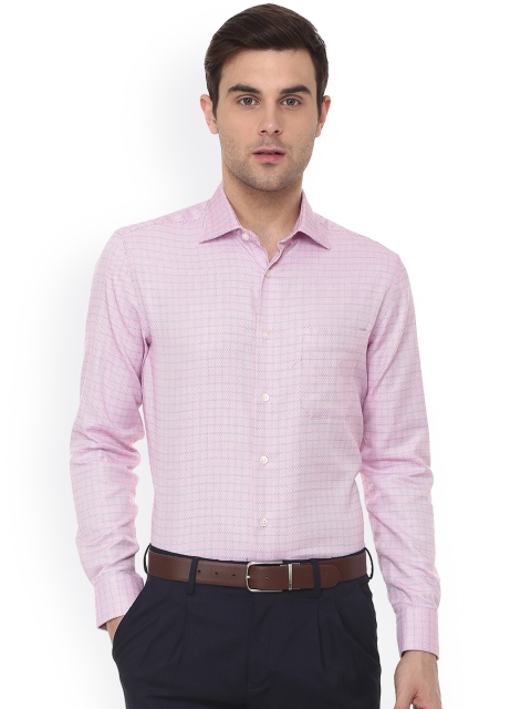 

Louis Philippe Men Pink Regular Fit Checked Formal Shirt