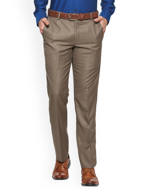 

Louis Philippe Men Brown Slim Fit Self Design Formal Trousers