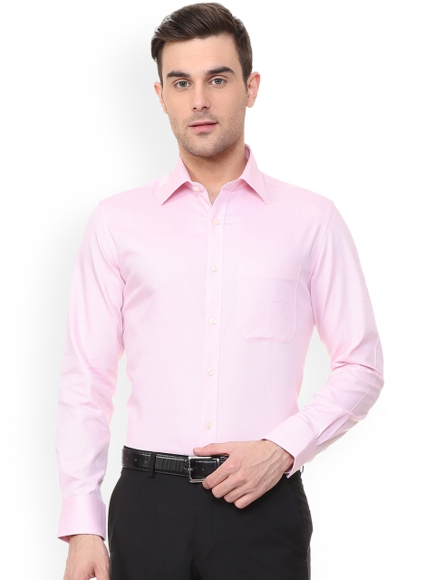 

Louis Philippe Men Pink Regular Fit Self Design Formal Shirt