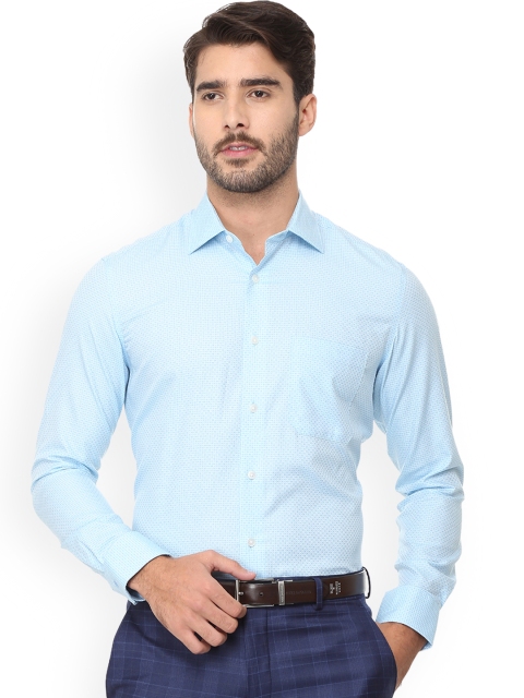 

Louis Philippe Men Blue Regular Fit Self Design Formal Shirt
