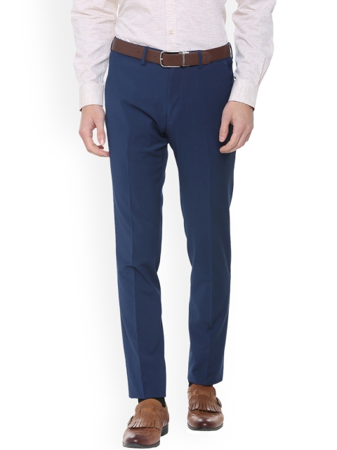 

Louis Philippe Men Blue Slim Fit Solid Formal Trousers