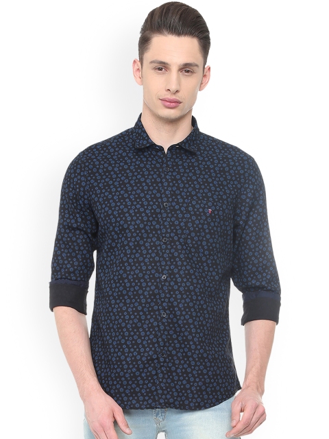 

Louis Philippe Men Blue & Black Slim Fit Printed Casual Shirt