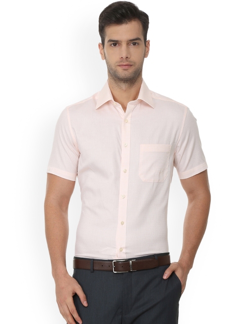 

Louis Philippe Men Peach-Coloured Regular Fit Self Design Formal Shirt