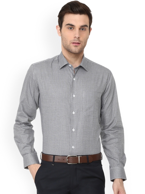 

Louis Philippe Men Black Slim Fit Checked Formal Shirt