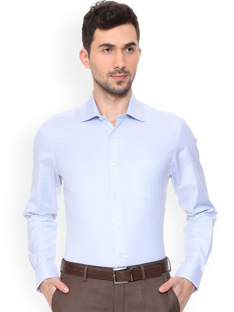 

Louis Philippe Men Blue Regular Fit Self Design Formal Shirt
