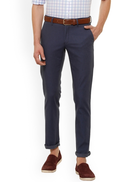 

Louis Philippe Men Blue Slim Fit Solid Regular Trousers