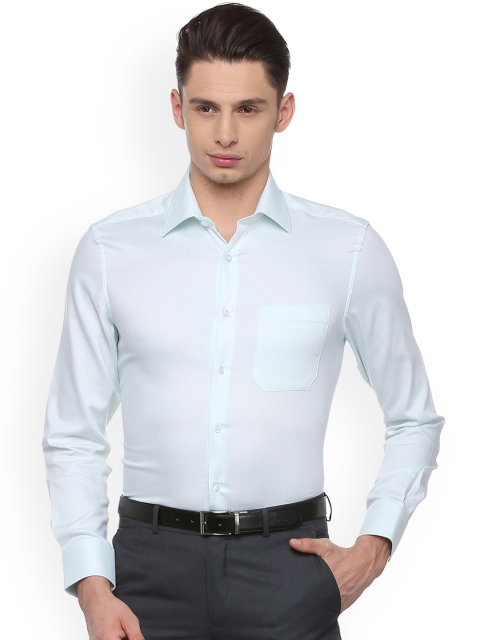 

Louis Philippe Men Sea Green Regular Fit Self Design Formal Shirt