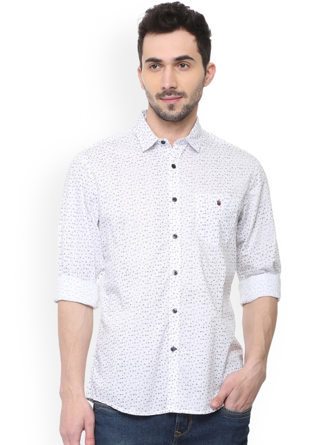 

Louis Philippe Men White Slim Fit Printed Casual Shirt