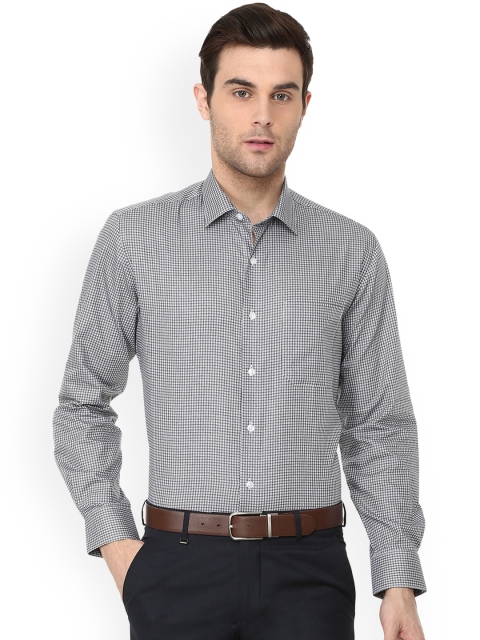 

Louis Philippe Men Black Slim Fit Checked Formal Shirt