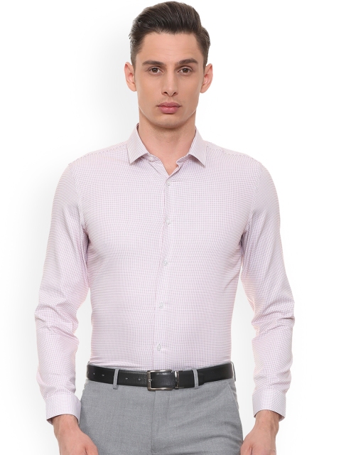 

Louis Philippe Men Pink Slim Fit Checked Formal Shirt
