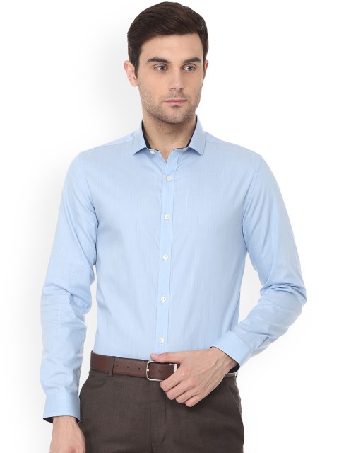 

Louis Philippe Men Blue Slim Fit Striped Formal Shirt