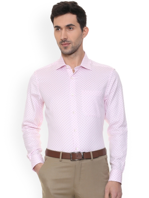 

Louis Philippe Men Pink Regular Fit Printed Formal Shirt