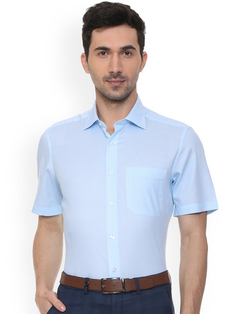 

Louis Philippe Men Blue Regular Fit Printed Formal Shirt