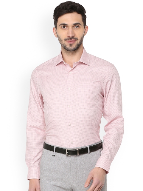 

Louis Philippe Men Peach-Coloured Regular Fit Self Design Formal Shirt