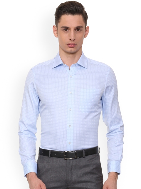 

Louis Philippe Men Blue Regular Fit Checked Formal Shirt