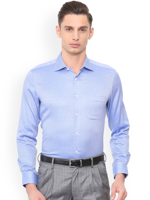 

Louis Philippe Men Blue Regular Fit Self Design Formal Shirt