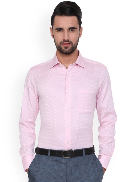 

Louis Philippe Men Pink Regular Fit Self Design Formal Shirt