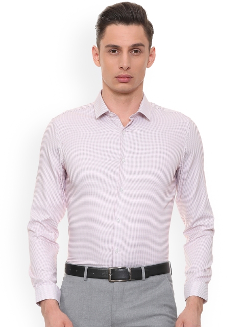 

Louis Philippe Men Pink Slim Fit Checked Formal Shirt