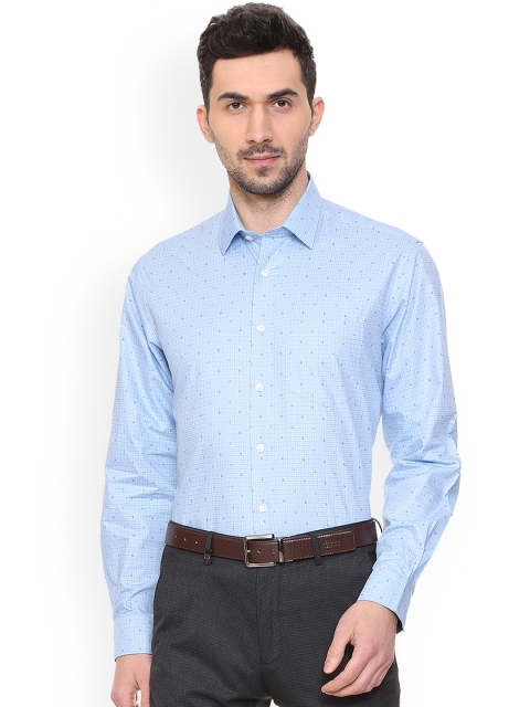 

Louis Philippe Men Blue Slim Fit Checked Casual Shirt