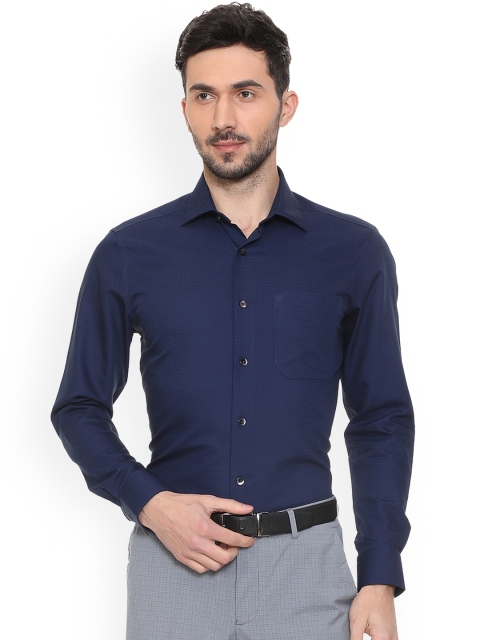 

Louis Philippe Men Blue Regular Fit Self Design Formal Shirt