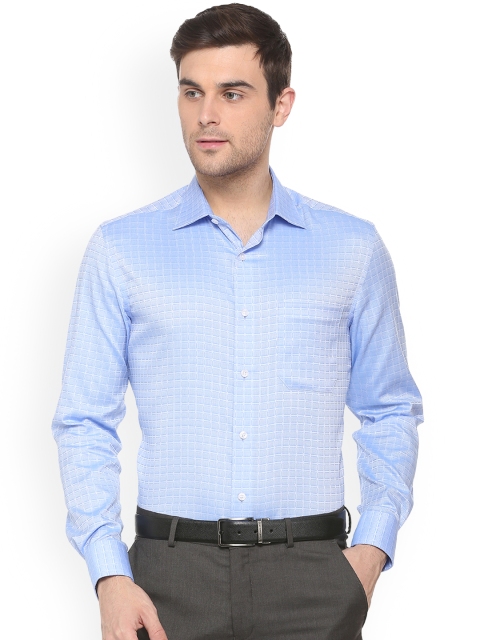 

Louis Philippe Men Blue Regular Fit Self Design Formal Shirt